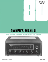 McIntosh MR-80 - Owners manual